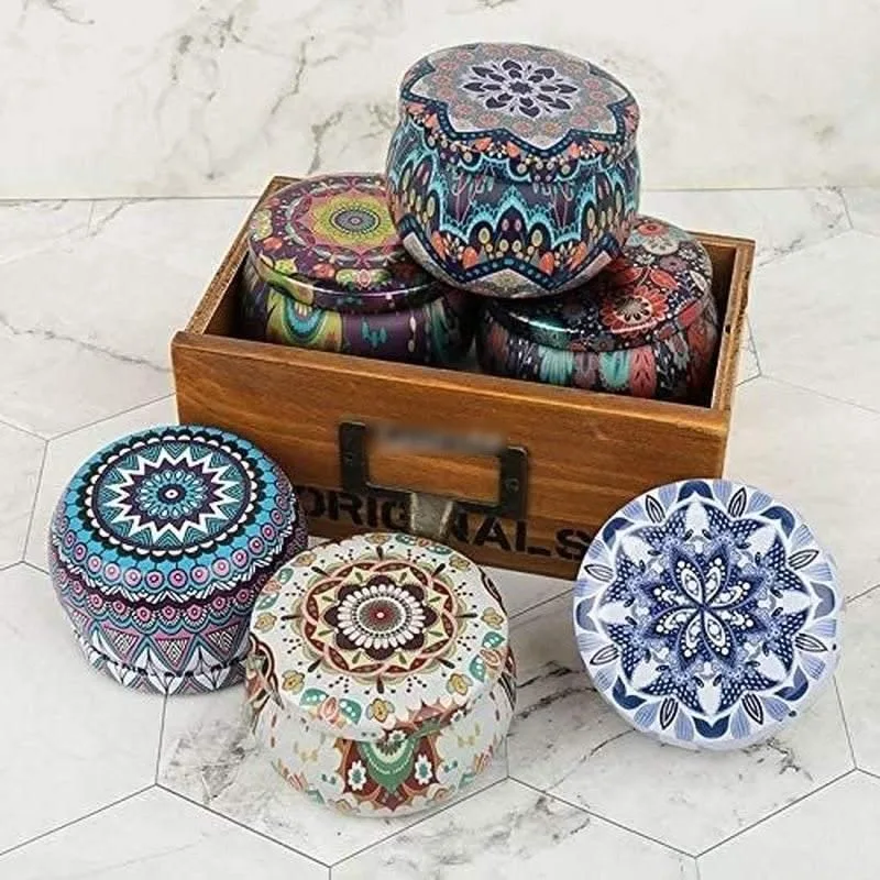 Versatile 6-Piece Candle Tin Jars Set - Perfect for DIY Candle Making, Dry Storage, and Gifts