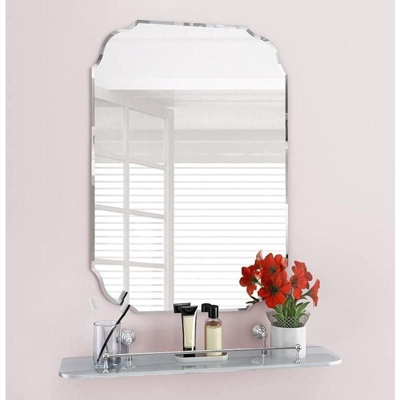 Elegant Silver Glass Mirror for Vanity and Wall Decor, 18"x 24" - Ideal for Bathroom, Bedroom, and Living Room