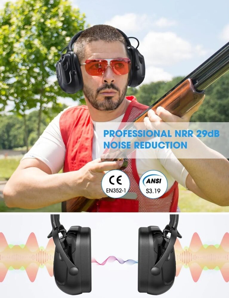 Bluetooth Noise-Canceling Safety Ear Muffs with Adjustable Hearing Protection