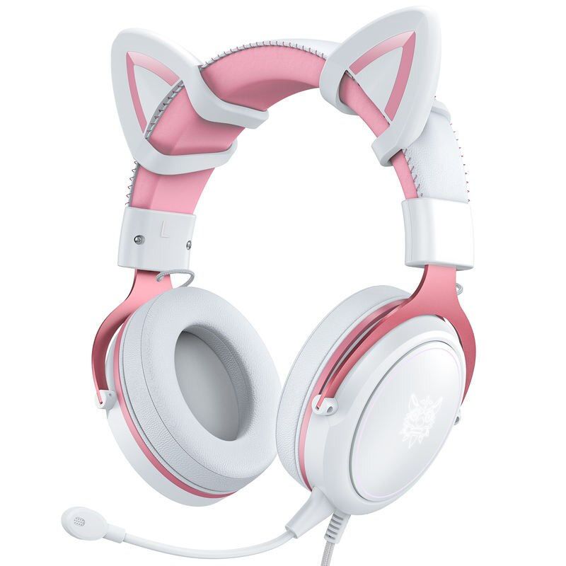 Cute Cat Ear Gaming Headset with HD Microphone - Wired, Stereo Sound for PC & Mobile