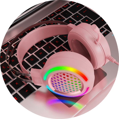 Pink Hollow Textured Headset