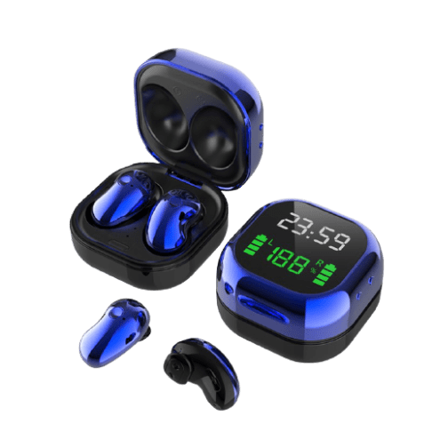 Wireless Earbuds With Digital Clock