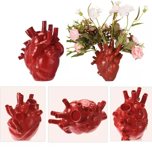 Heart-Shaped Anatomical Resin Vase