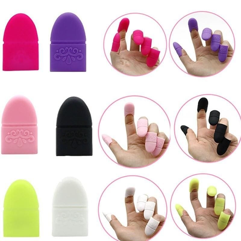 10PC Nail Polish Clip Soak Off Silicone Cap