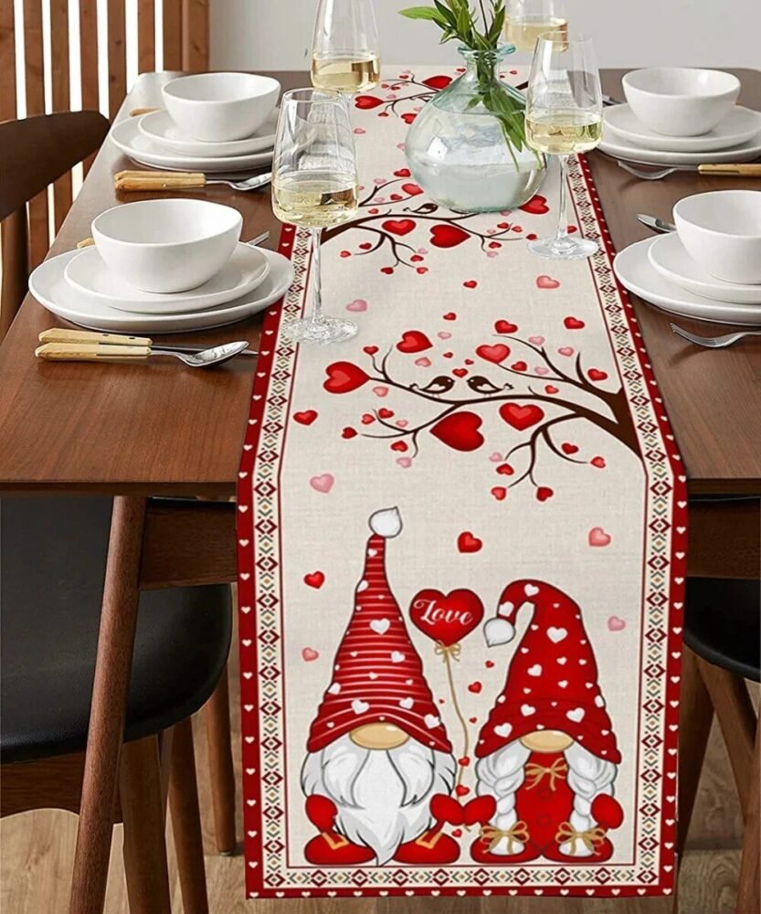 Valentine's Day Linen Table Runner